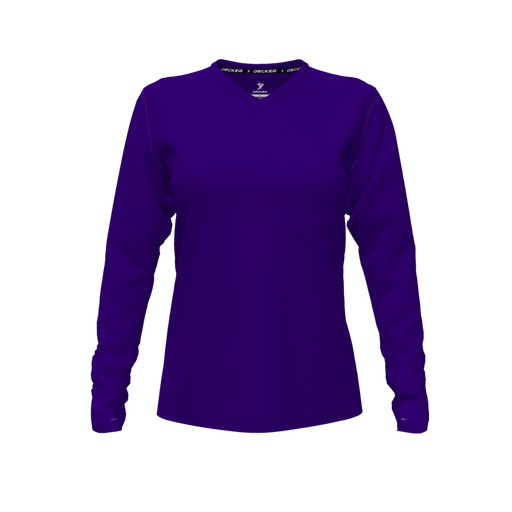 [FTLVCFPP-FYXS-LOGO1] Comfort T-Shirt (Female Youth XS, Purple, V Neck, Logo 1, Long Sleeve)